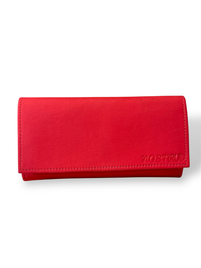 Billetera de cuero rojo ferrari.