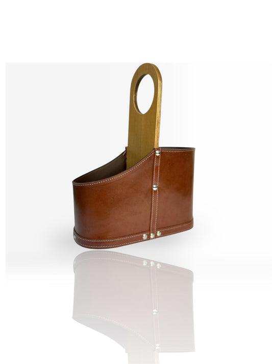 Canasto Matero (Cuero - Madera) Marron