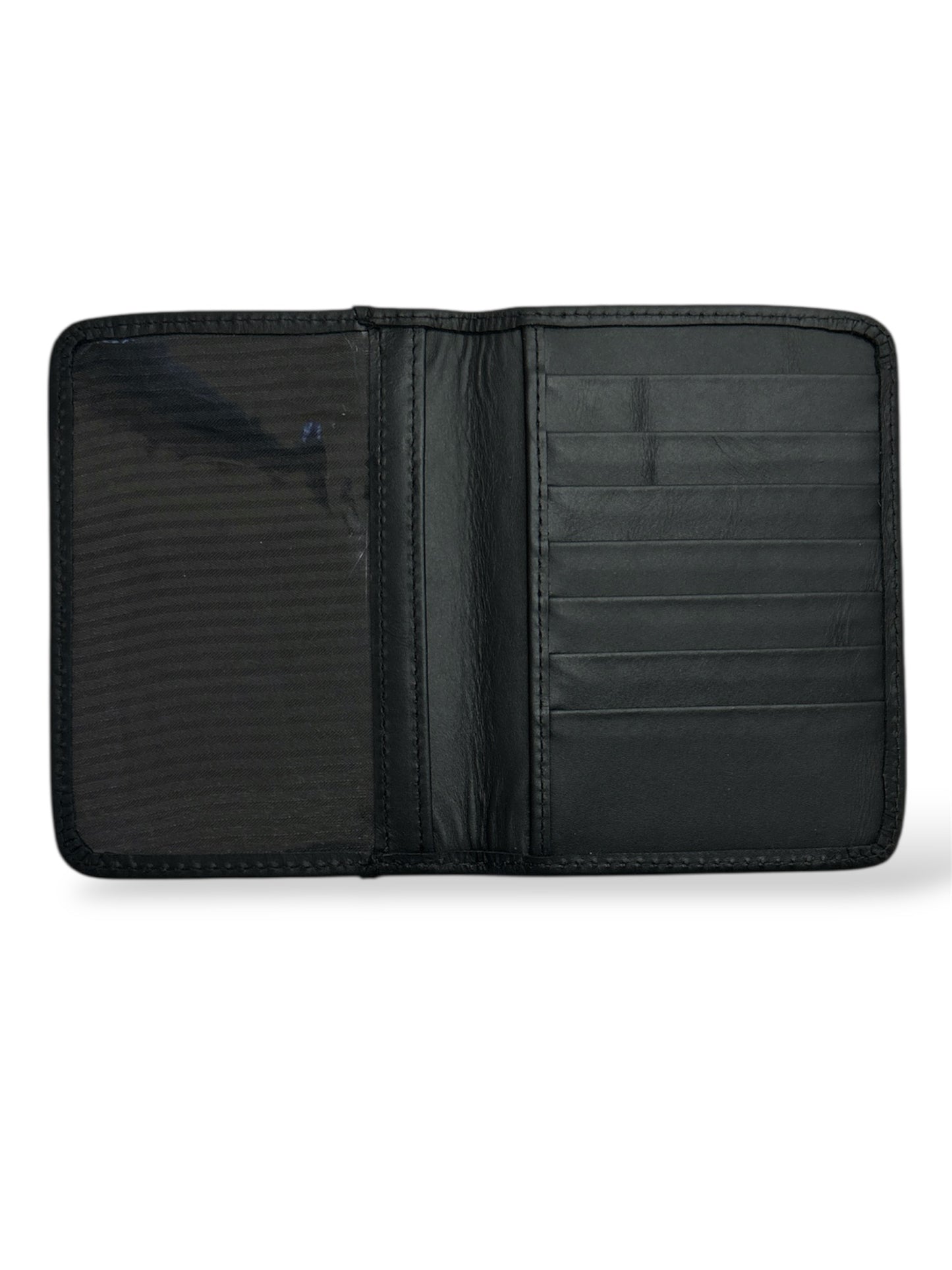 Porta pasaporte negro liso