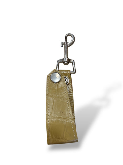 Llavero de cuero crocco mostaza