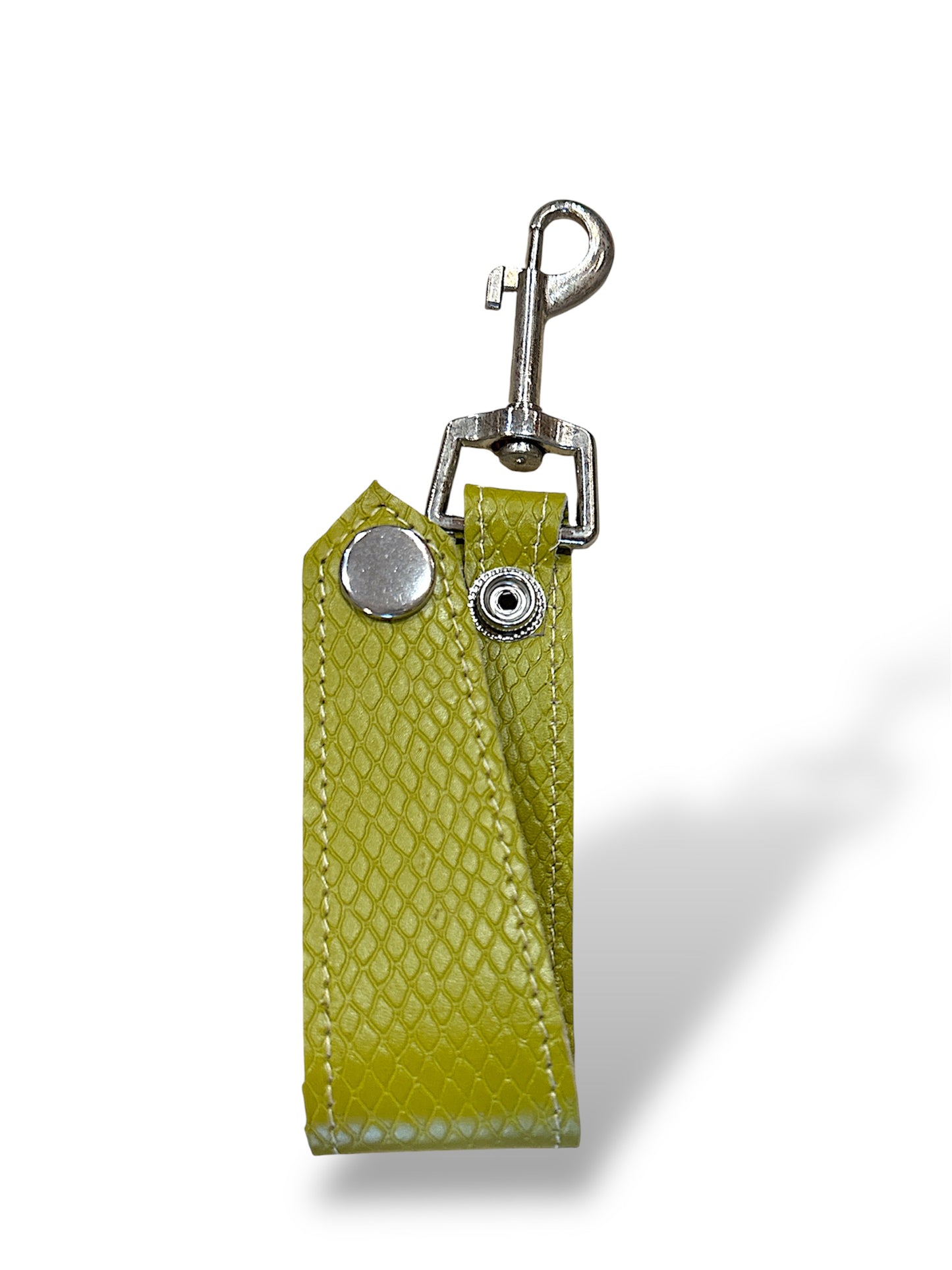 Llavero de cuero crocco verde manzana