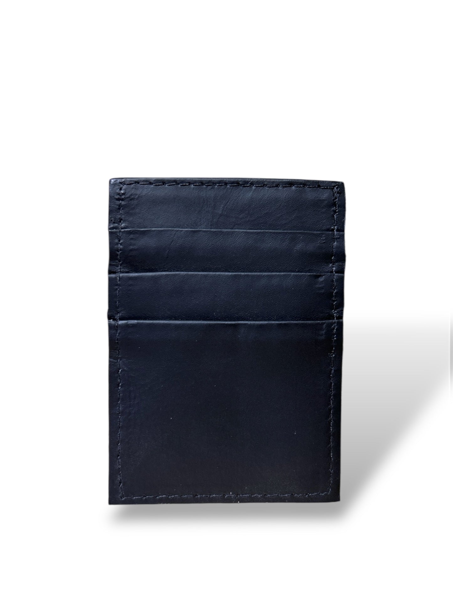 Tarjetero de Cuero negro liso