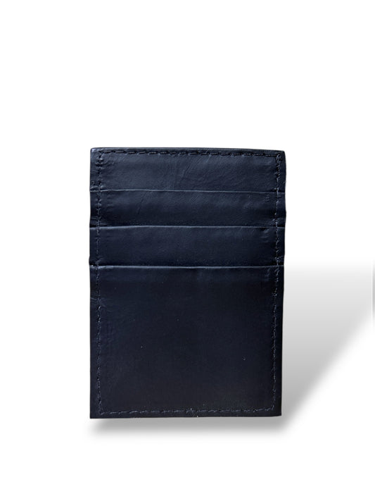 Tarjetero de Cuero negro liso
