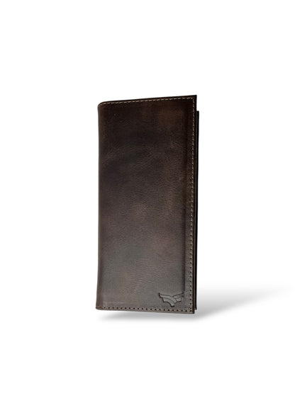 Billetera larga en cuero marron salvaje