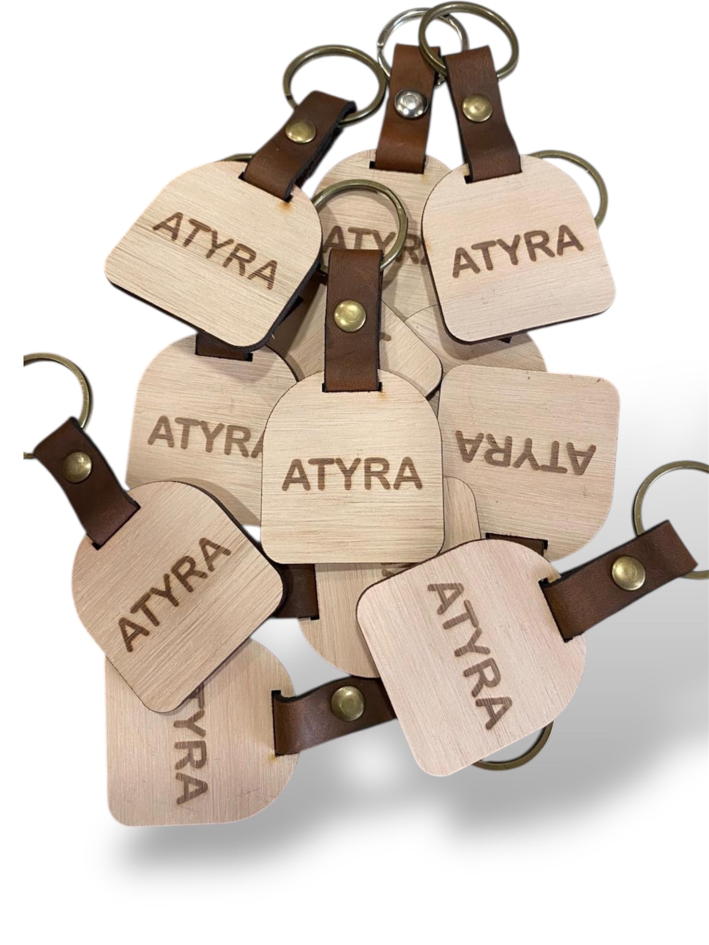 Llavero cuero y Madera