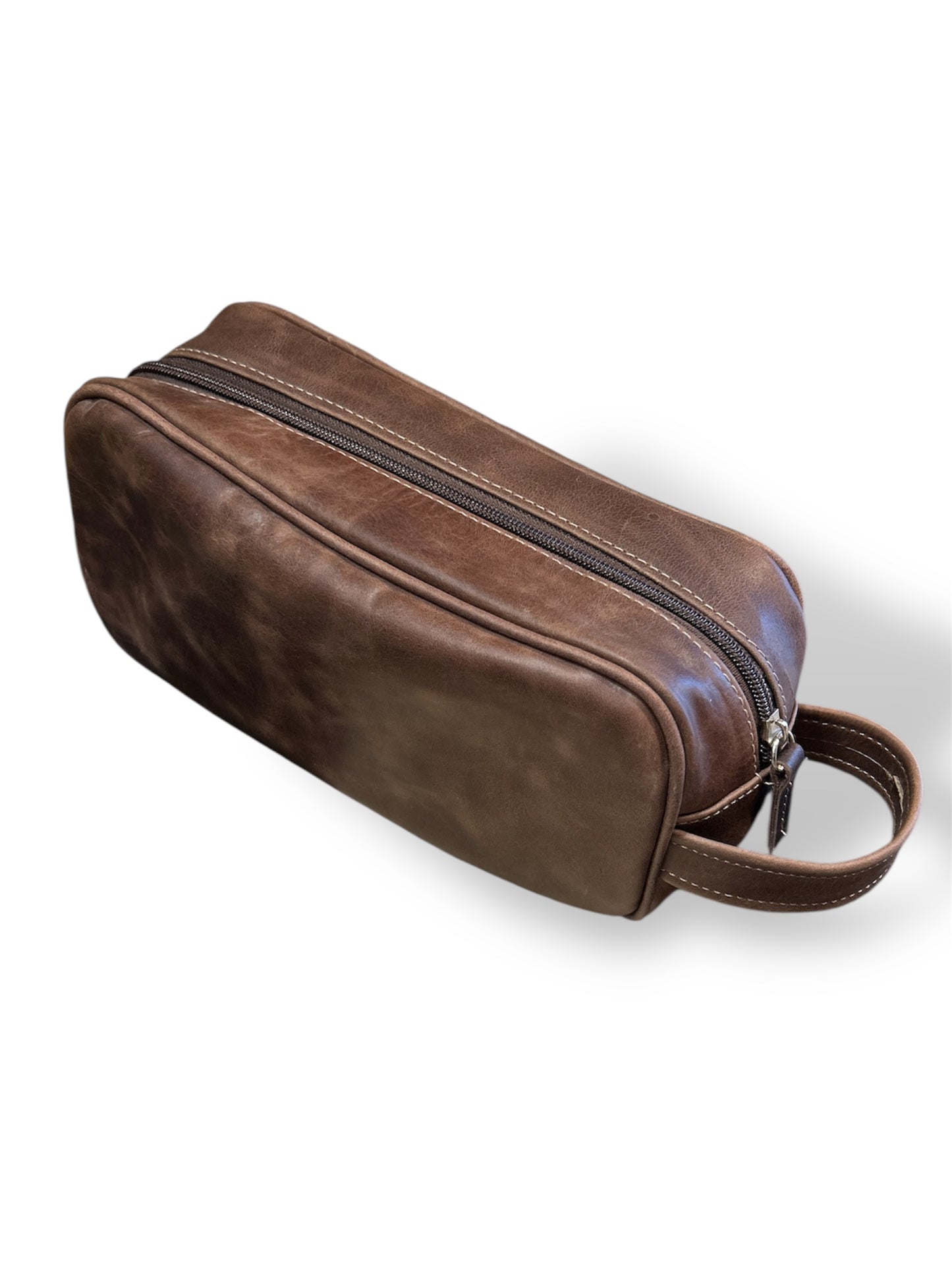 Neceser Mediano en cuero marron