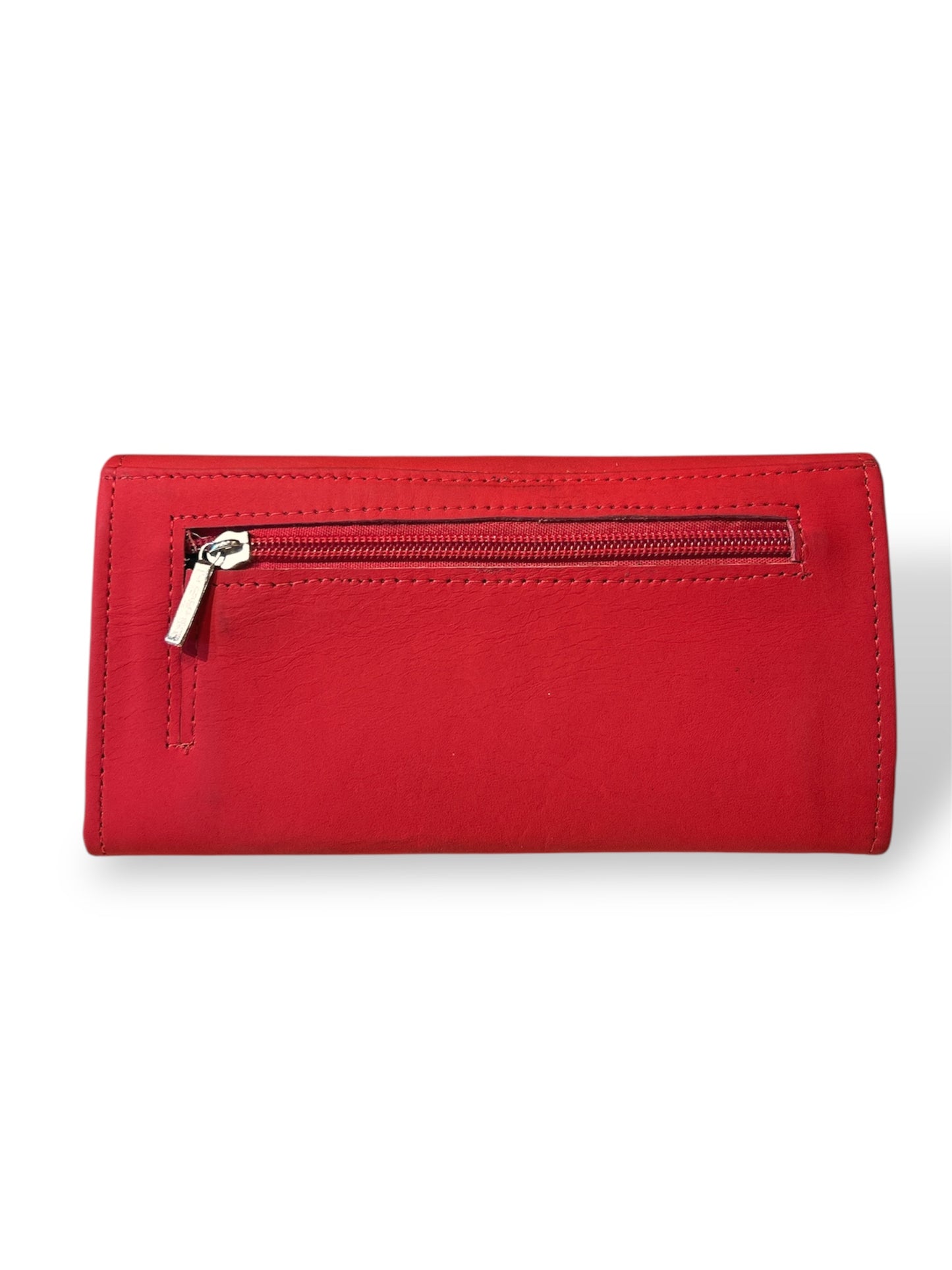 Billetera de cuero rojo ferrari.